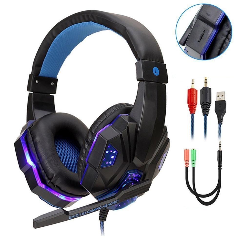 Professional Led Light Gamer Headset for Computer PS4 Gaming Headphones Bass Stereo PC Wired Headset With Mic