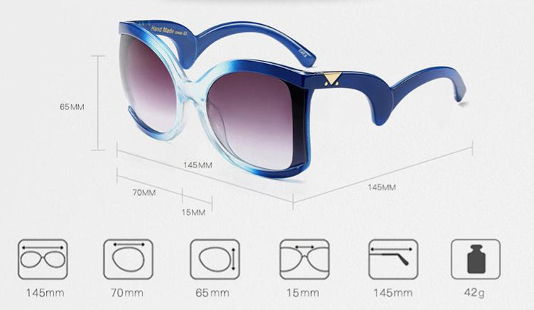 Fashion Women Oversized ButterFly Style Gradient Sunglasses