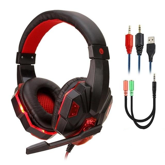 Professional Led Light Gamer Headset for Computer PS4 Gaming Headphones Bass Stereo PC Wired Headset With Mic