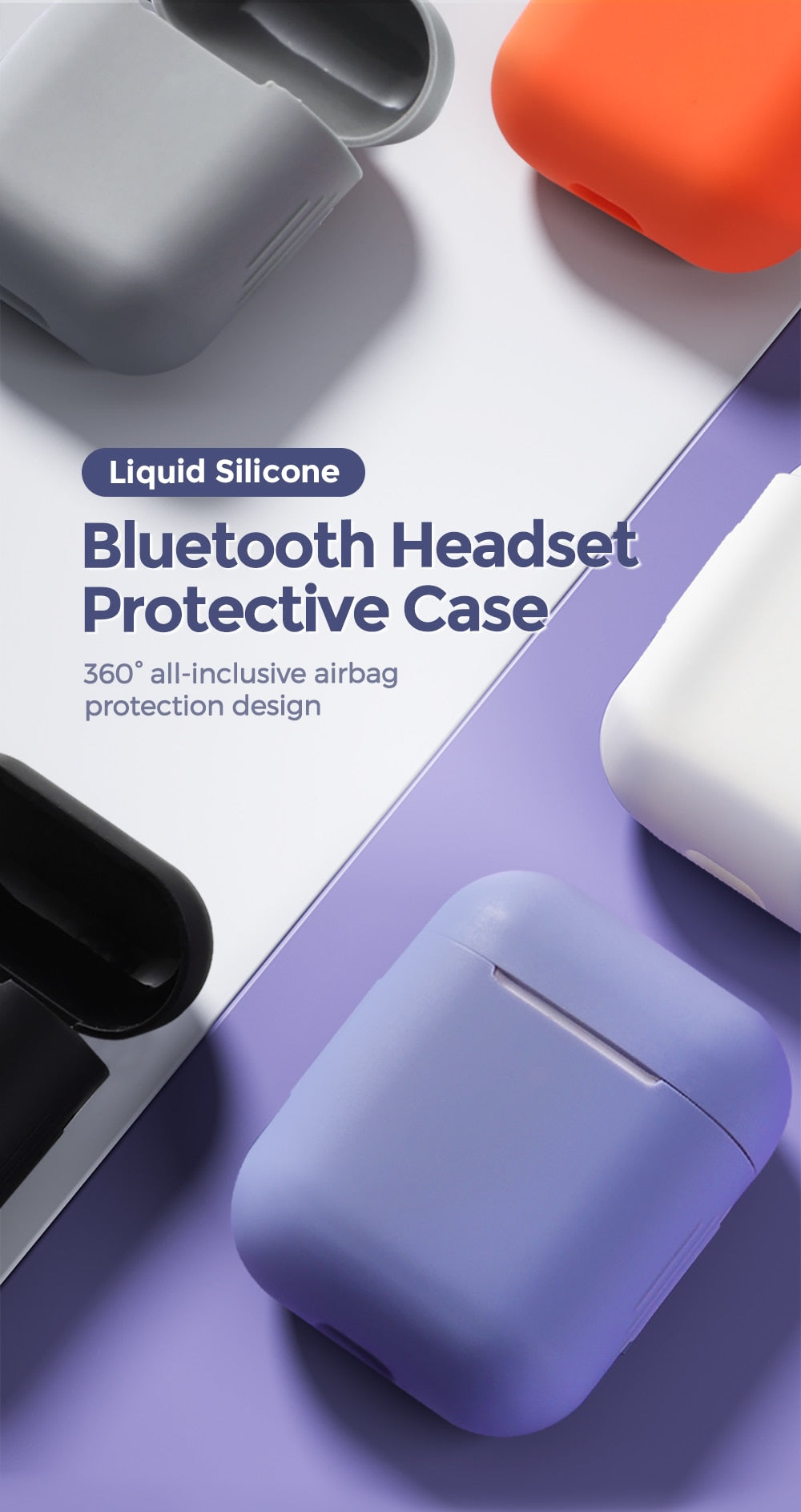 Pure Color Cover Super Soft Case For Apple Airpods Pro 1/2 Fundas Shockproof