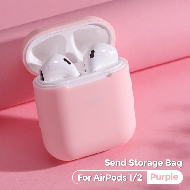 Pure Color Cover Super Soft Case For Apple Airpods Pro 1/2 Fundas Shockproof