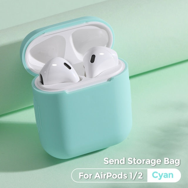 Pure Color Cover Super Soft Case For Apple Airpods Pro 1/2 Fundas Shockproof