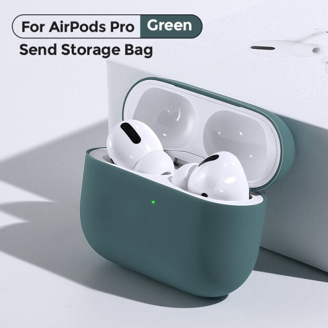 Pure Color Cover Super Soft Case For Apple Airpods Pro 1/2 Fundas Shockproof