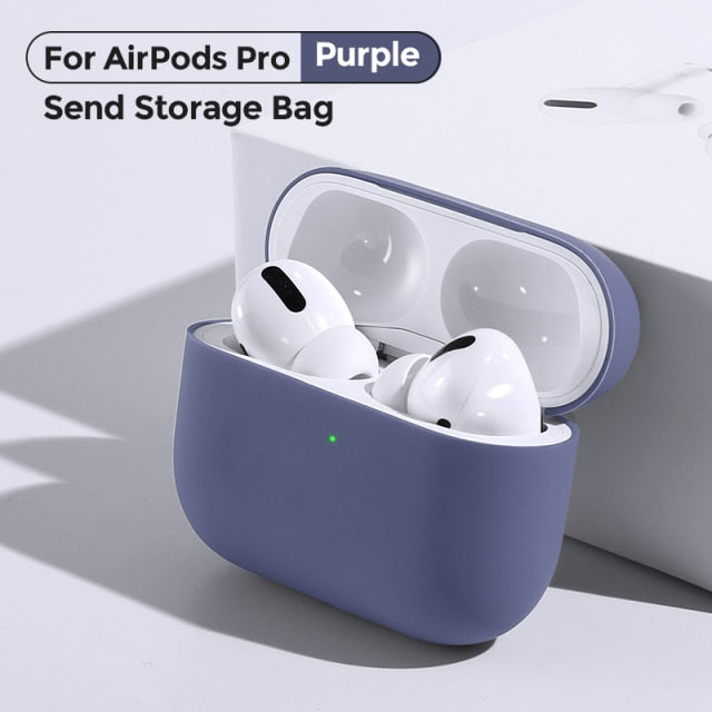 Pure Color Cover Super Soft Case For Apple Airpods Pro 1/2 Fundas Shockproof