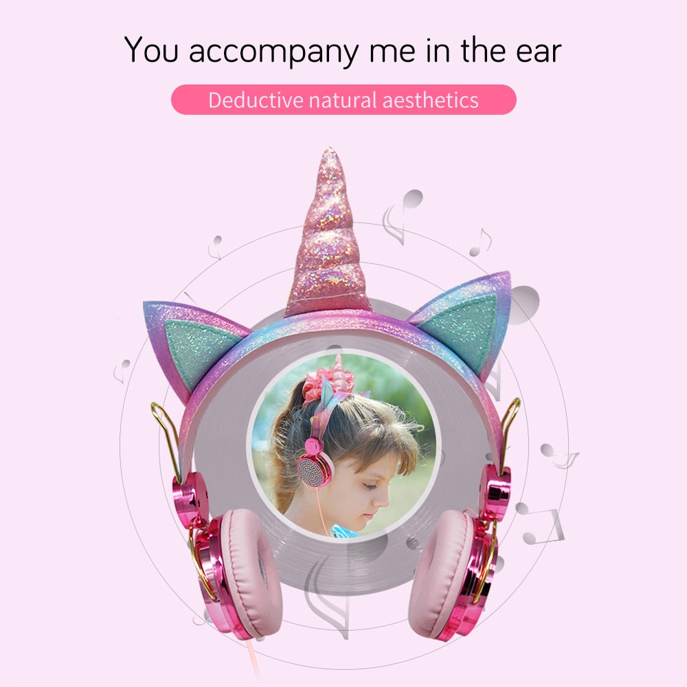 Diamond Unicorn Headphones With Mic