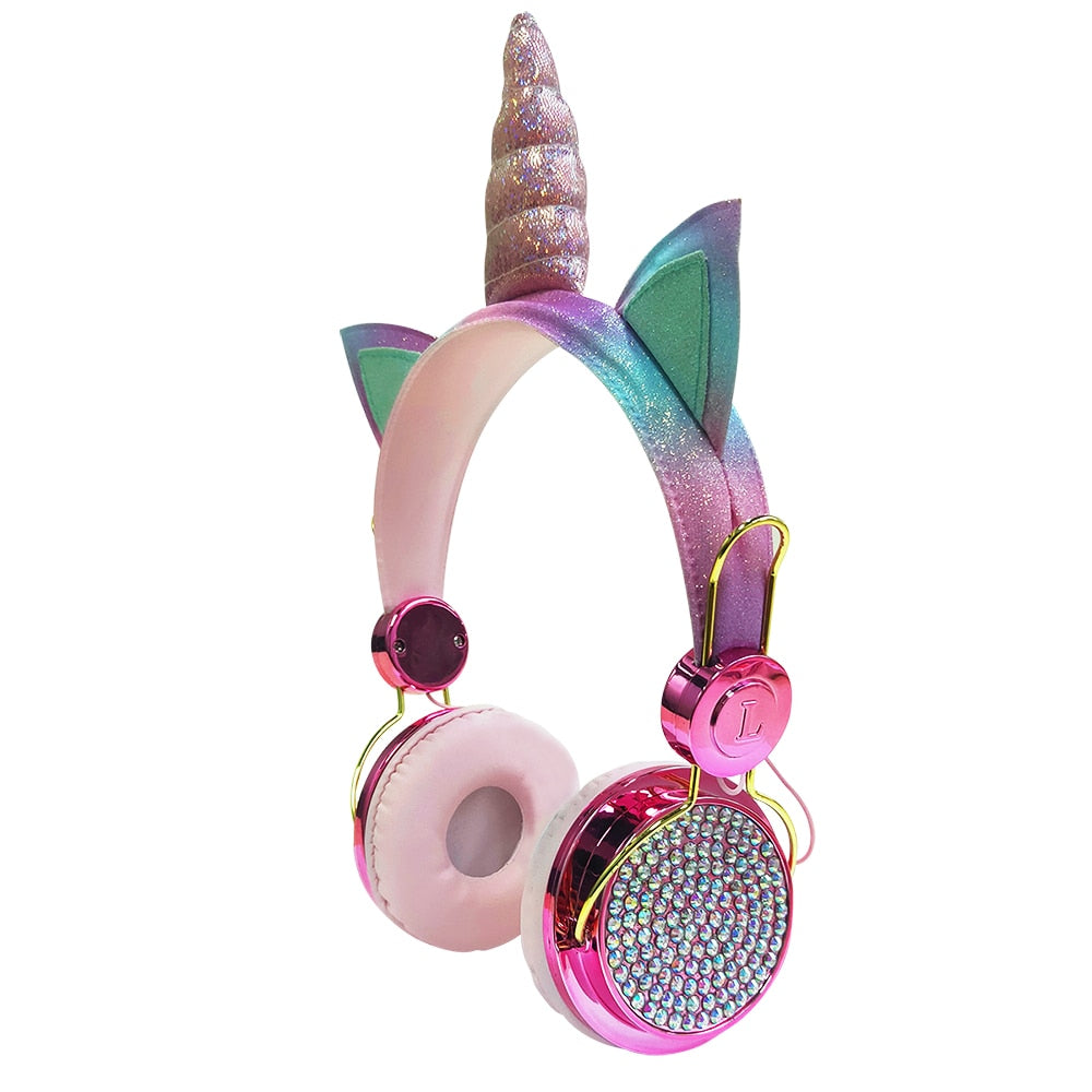 Diamond Unicorn Headphones With Mic