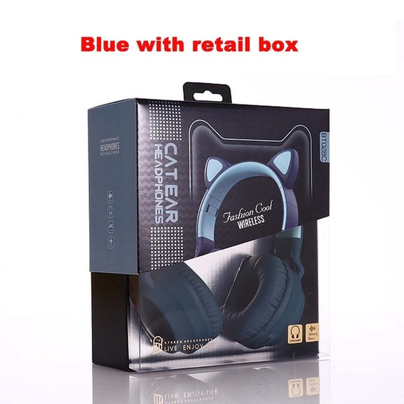 Stylish Cat Glowing Light Handsfree Wireless Headphones with mic Pepplo Styles